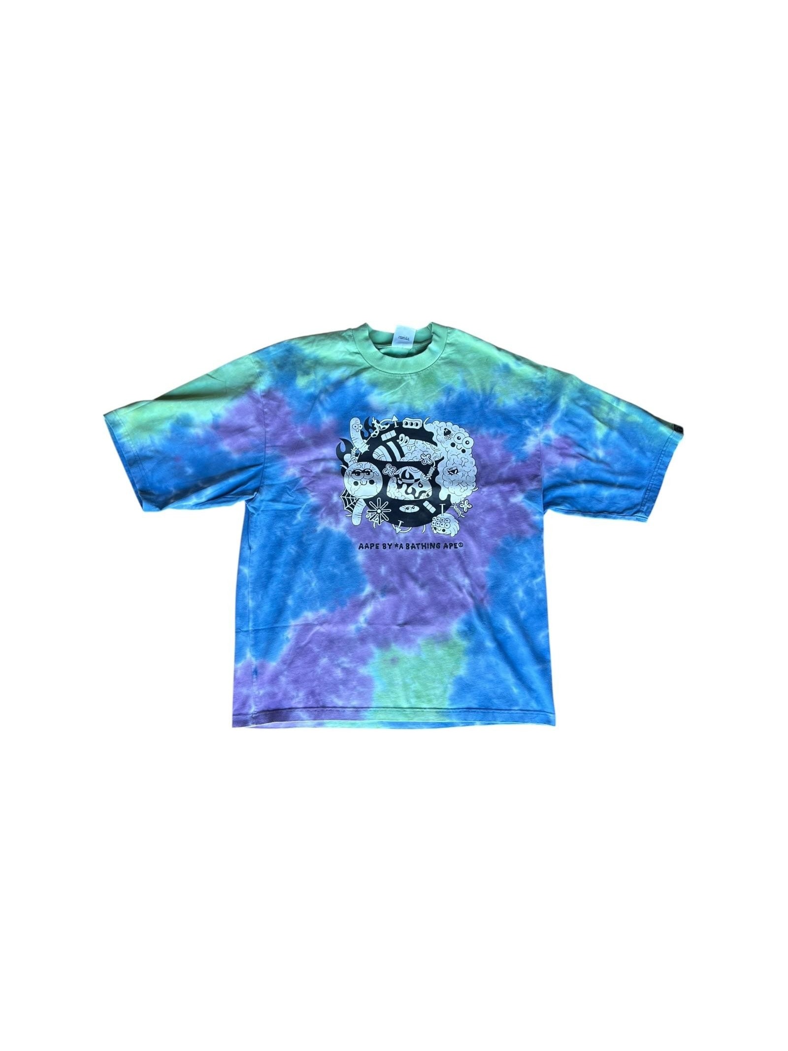 Rare Aape X A Bathing Ape Sam Taylor Tie Dye T-Shirt Size M Bape Blue Purple
